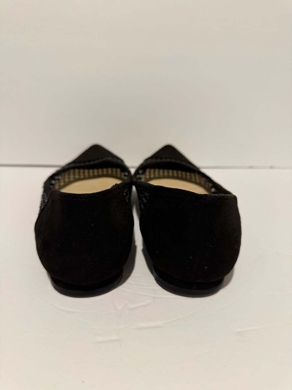 Jessica Simpson Mandayss Black Mesh Suede Pointed Toe Flats - Picture 3 of 6